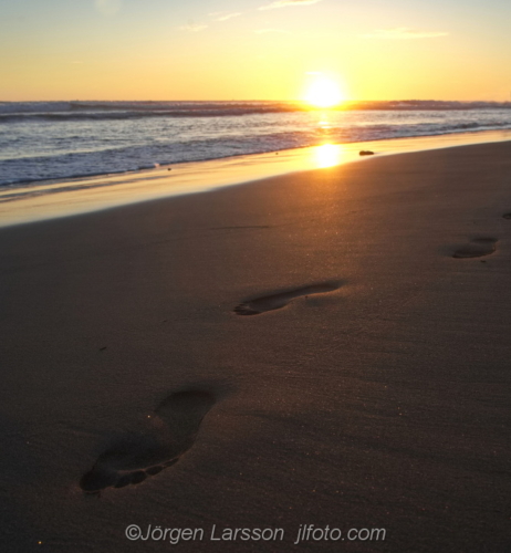 Footprints in the sand Maspalomas Gran Canaria Spain