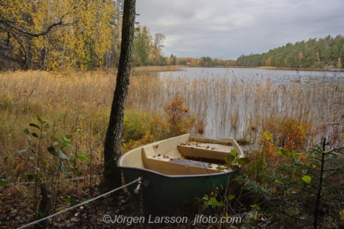 Rowing-boat at lake Fläten  Östergötland Sweden