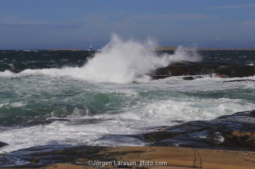 Bohuslän Sweden Waves cliffs windy coast  Lighthouse