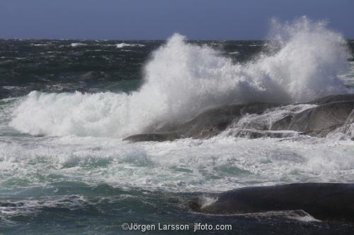 Bohuslän Sweden Waves cliffs windy coast 