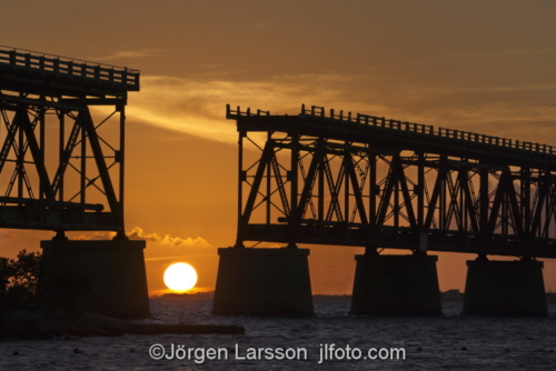 Old Bahia Honda Bridge Bahia Honda Key Florida USA  bro solnedgång