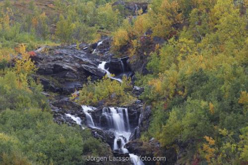 Lappland waterfall Laponia autumn Sweden 