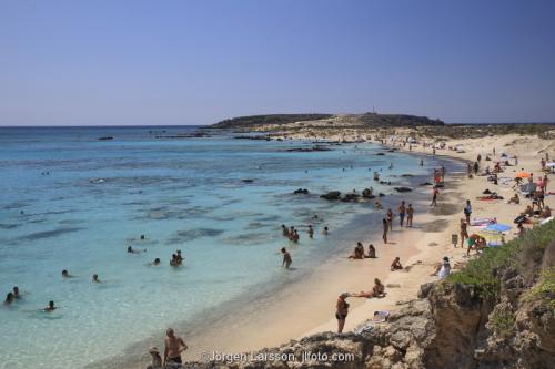 Elafonisi Kreta Grekland badstrand turism bad semester