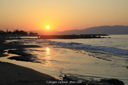 Platanias Crete Greece beach sunset 