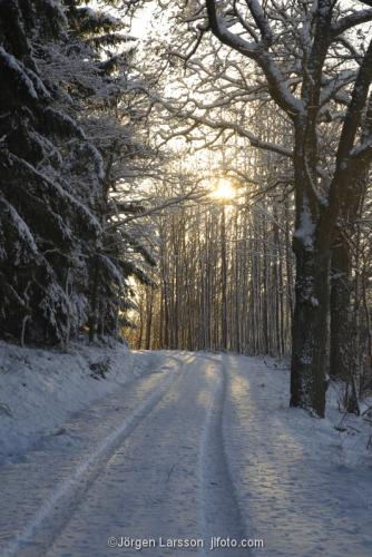 Mörkö Väg vinter Södermanland Sverige