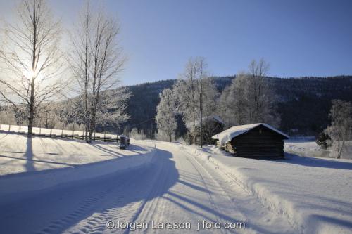 Vinter Härjedalen  Kyla Kallt  Sverige  Väg  Vinterväg