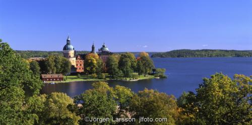 Gripsholms slott Mariefred Södermanland Sverige Höst panorama