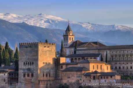 Alhambra, Granada, Andalucia, Sierra Nevada, Spain,