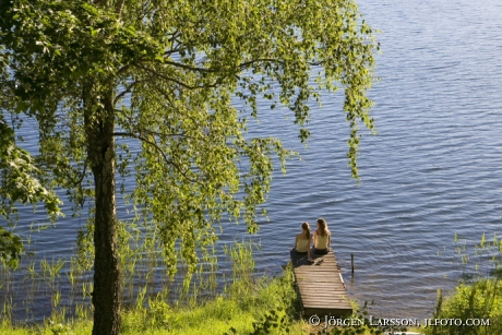 Girls Lake Sodermanland Sweden