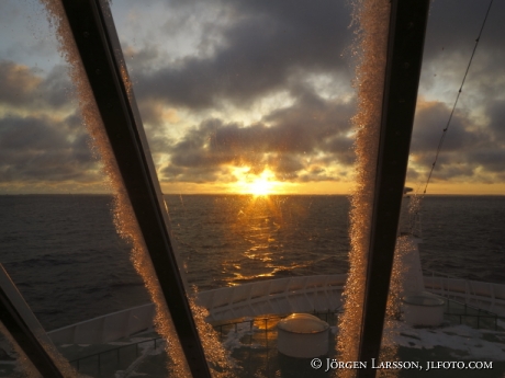 Solnedgång Utsikt från Finlandsbåt
