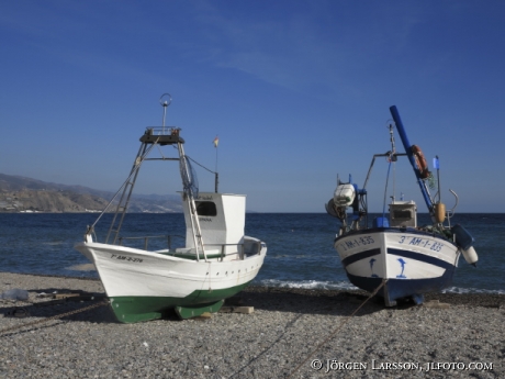 Fishingboats at Castell de Ferro Andalucia Spain