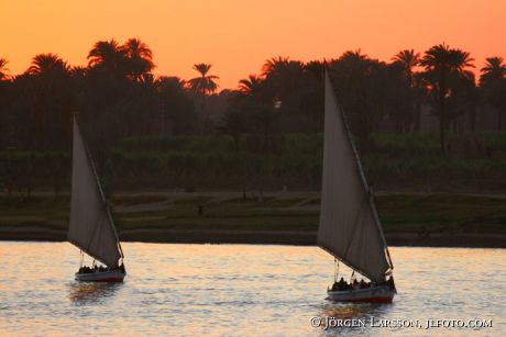 Egypten Nilen vid Luxor