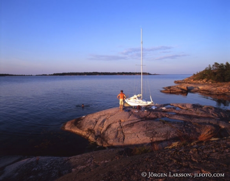 Sailboat summer relaxing Smaland