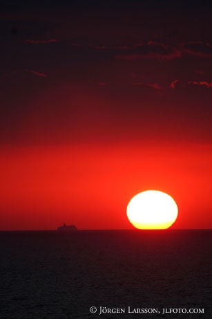 Boat in sunset