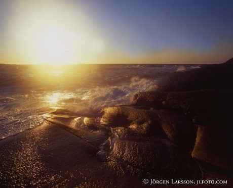 Sunset cliffs Sea Bohuslan Sweden