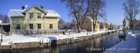 Trosaån vinter Södermanland Sverige