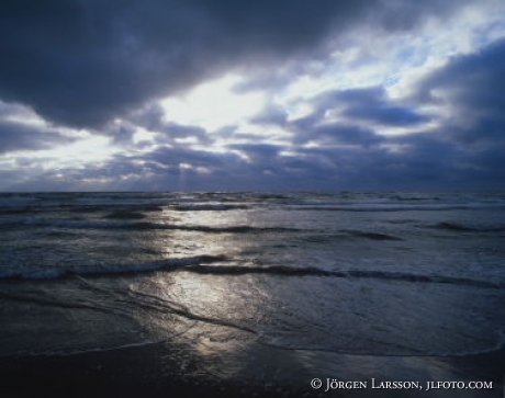 waves dramatic clouds Halland Sweden