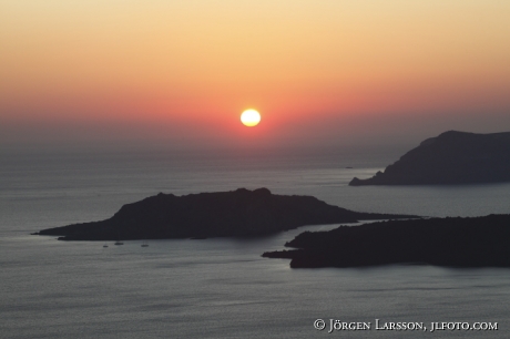 Solnedgång Santorini Grekland