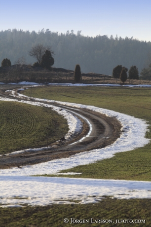 Snön smälter på Mörkö Södermanland