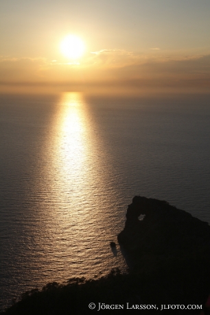 Sunset in the sea Banyalbufar Mollorca Spain