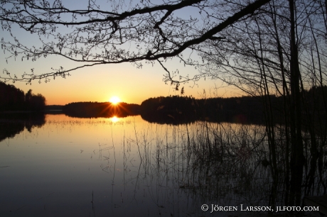 Solnedgång vid sjön Fläten