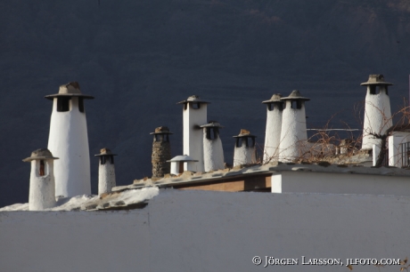 Skorstenar Capileira Andalusien Spanien 