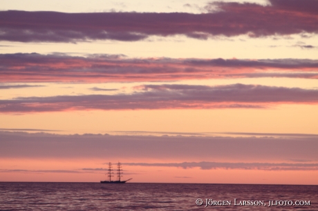 Ship outside Visby Gotland Sweden