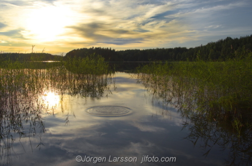 Sunset in lake Flaten Fläten  Soderkoping Sweden