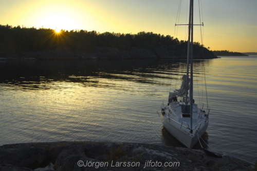 Sailingboat in sunset   Ornö Stockholm