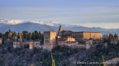 Alhambra, Granada, Andalucia, Sierra Nevada, Spain,