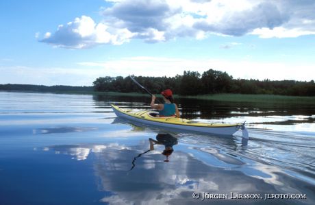 Canoeing Lake Baven Sweden