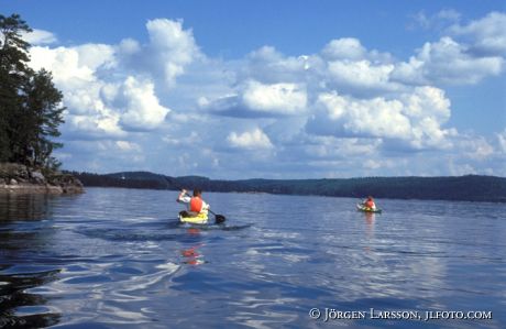 Canoeing Lake Sommen Sweden