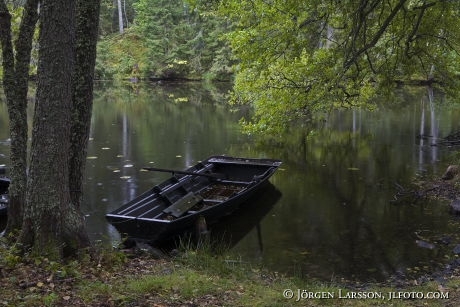 Boat autumn Havla Ostergotland Sweden