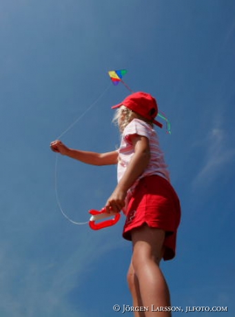 Girl Kite-flying