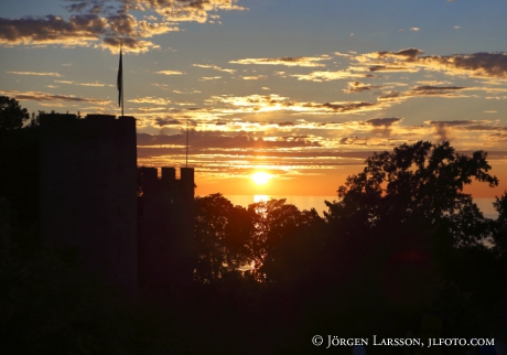 Sunset in the sea outside Visby