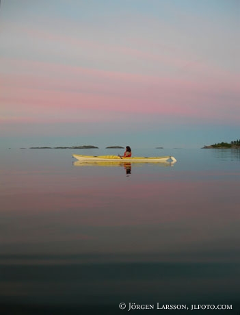 Canoe dawn Smaland Sweden