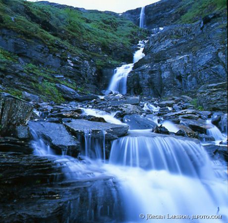 Waterfall Njulla  Abisko National Park Lappland