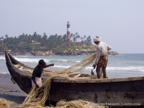 Fishingman Lighthouse Beach Kerala India