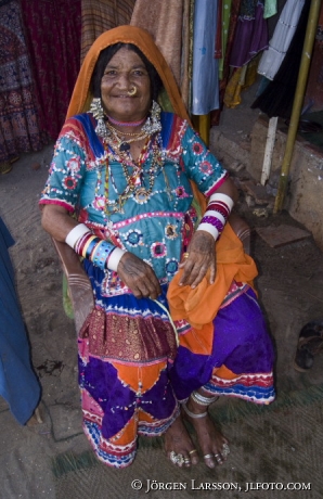 Tibetansk kvinna Kollam Kerala Indien
