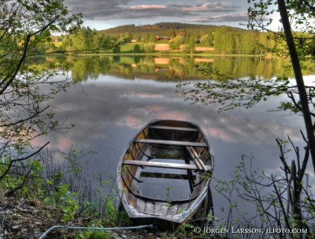 Boat Lake Jarvso Halsingland Sweden