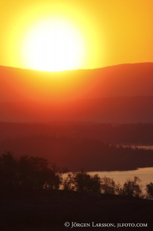 Sunrise lake Ann Jamtland Sweden